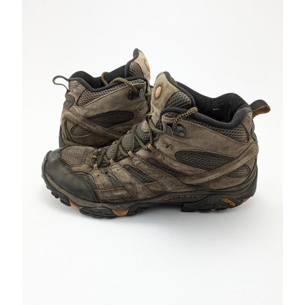 Mens Merrell Mid Ventilator Brown Leather Vibram Hiking Boots J06045 Size 12‎